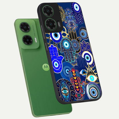  Mystic Palm Guard phone case For Moto G35 showing premium glass back cover with detailed artwork