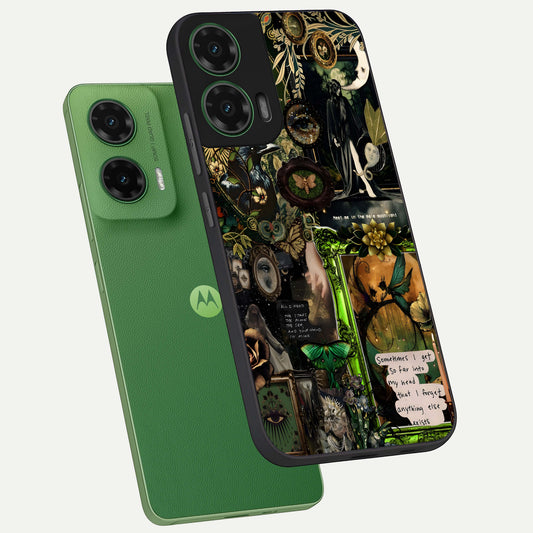  Mystic Woods Secret phone case For Moto G35 showing premium glass back cover with detailed artwork