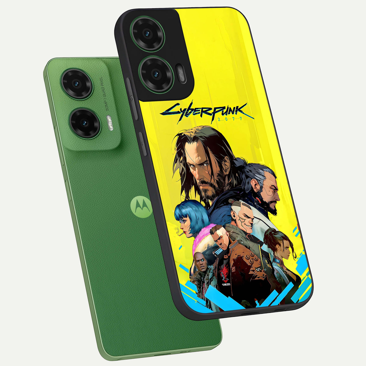  Neon Rebel Genesis phone case For Moto G35 showing premium glass back cover with detailed artwork
