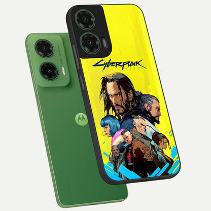 Neon Rebel Genesis phone case For Moto G35 showing premium glass back cover with detailed artwork