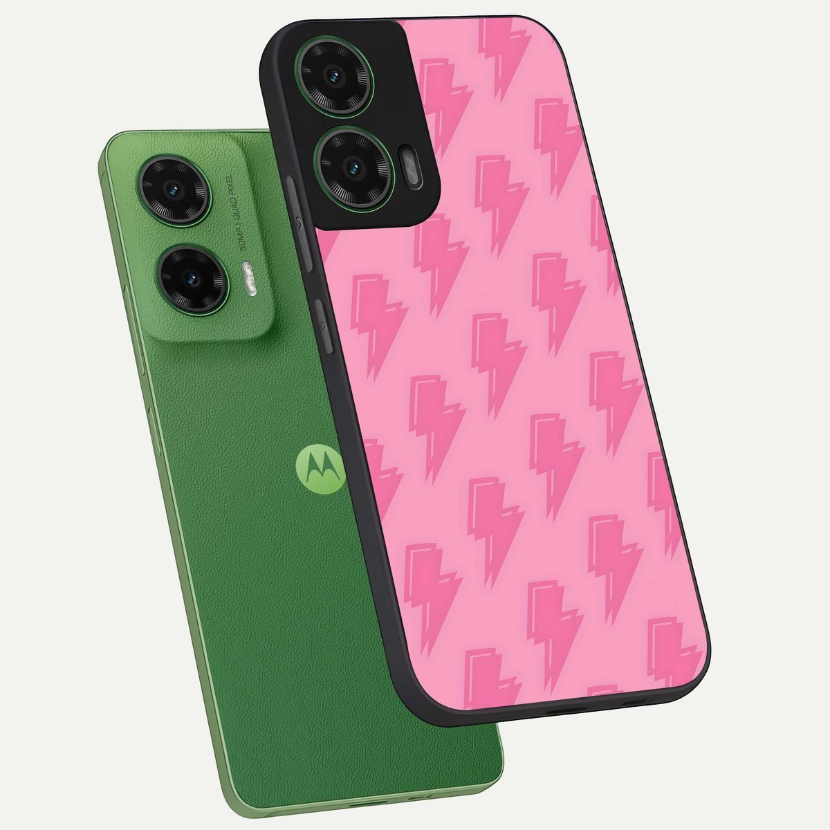  Pink Moo Magic phone case For Moto G35 showing premium glass back cover with detailed artwork