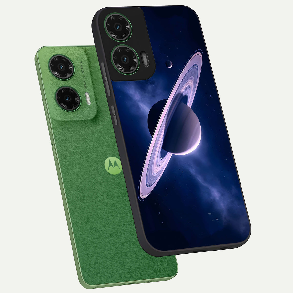  Saturn Ring Mystique phone case For Moto G35 showing premium glass back cover with detailed artwork