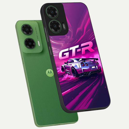  Speed Drift Legend phone case For Moto G35 showing premium glass back cover with detailed artwork
