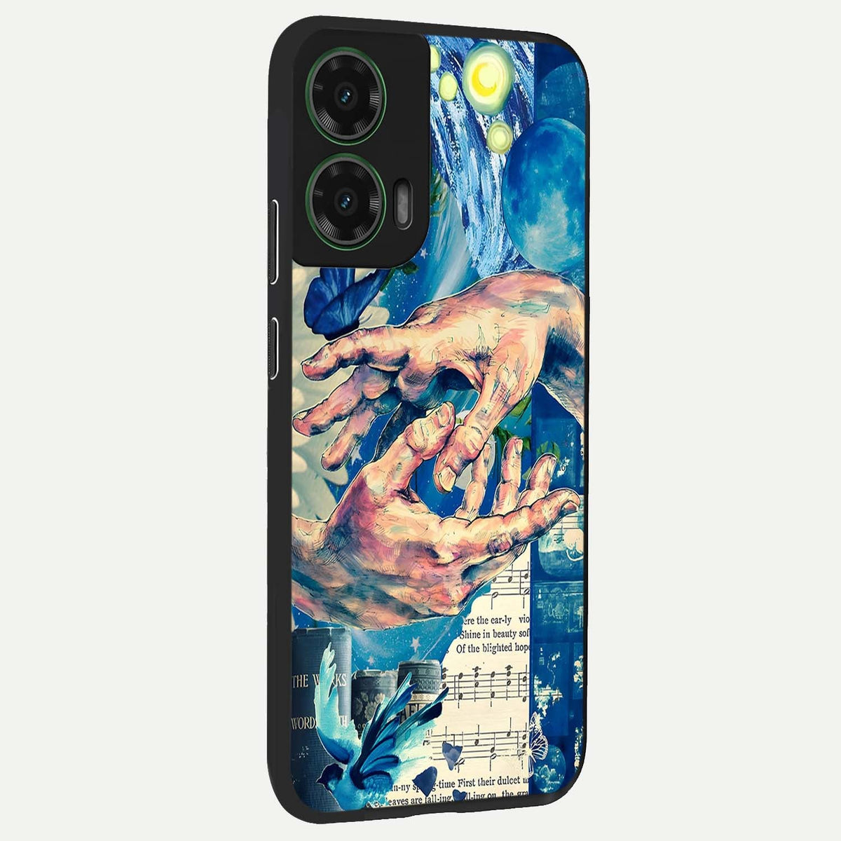  Aesthetic Divider back cover For Moto G35 slim fit glass case with vibrant aesthetic design