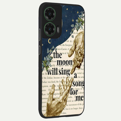  Aesthetic Divine back cover For Moto G35 slim fit glass case with vibrant aesthetic design