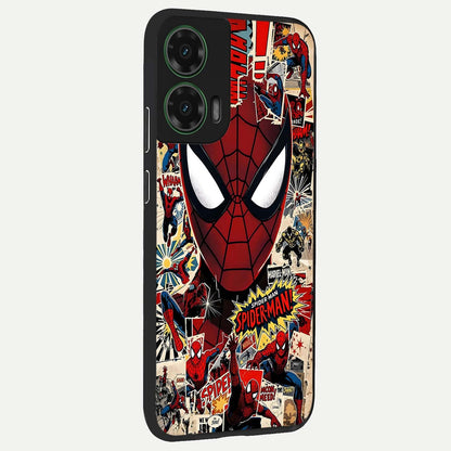  Aesthetic Wonder Spider back cover For Moto G35 slim fit glass case with vibrant aesthetic design