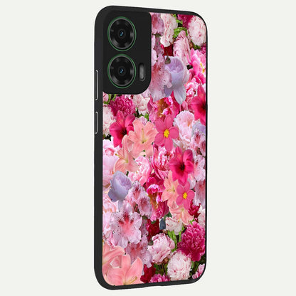  Bloom Crush Fantasy back cover For Moto G35 slim fit glass case with vibrant aesthetic design