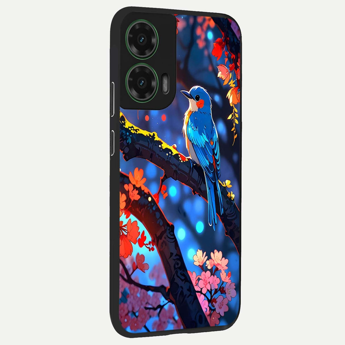  Blooming Water Drift back cover For Moto G35 slim fit glass case with vibrant aesthetic design