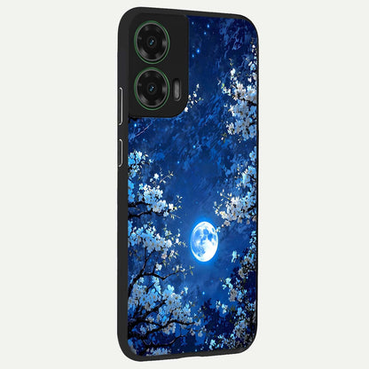  Blossom Moonlight Sky back cover For Moto G35 slim fit glass case with vibrant aesthetic design