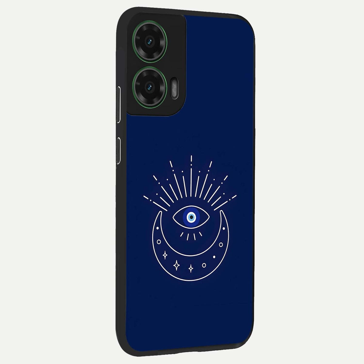  Blue Evil Eye back cover For Moto G35 slim fit glass case with vibrant aesthetic design