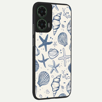  Blue Ocean Outline back cover For Moto G35 slim fit glass case with vibrant aesthetic design