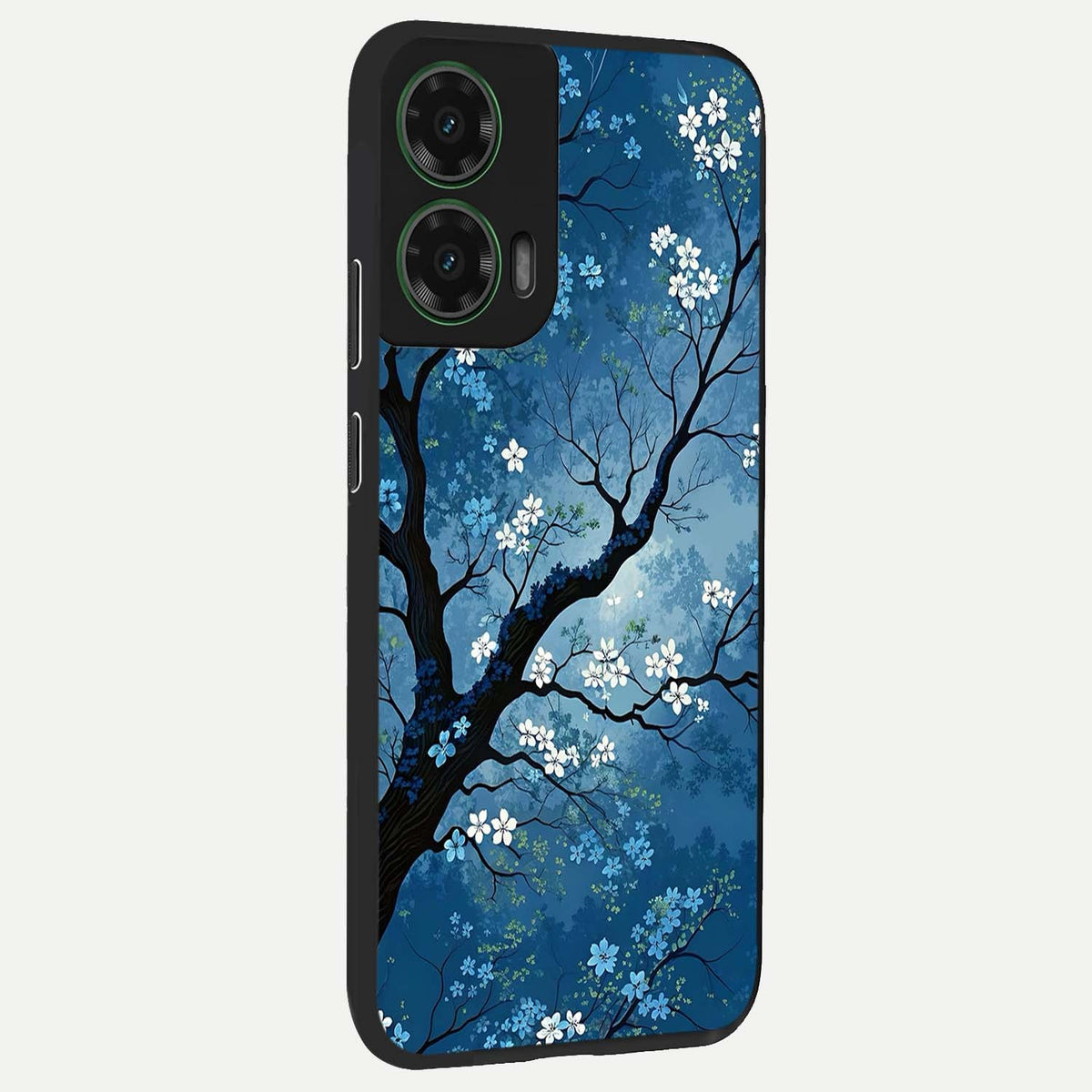  Blue Tree Serenity back cover For Moto G35 slim fit glass case with vibrant aesthetic design