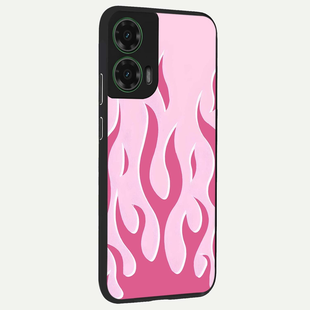  Blush Flame Energy back cover For Moto G35 slim fit glass case with vibrant aesthetic design