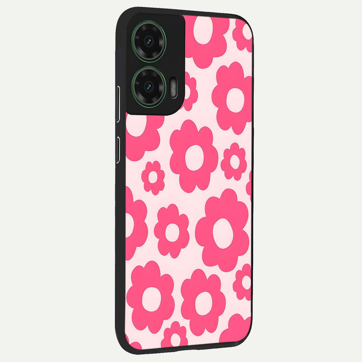  Blush Flower Pop back cover For Moto G35 slim fit glass case with vibrant aesthetic design
