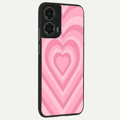  Blush Heart Waves back cover For Moto G35 slim fit glass case with vibrant aesthetic design