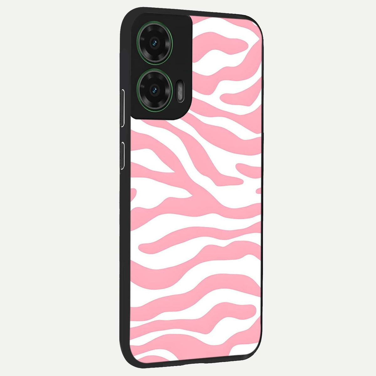  Blush Zebra Flow back cover For Moto G35 slim fit glass case with vibrant aesthetic design