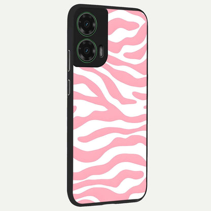  Blush Zebra Flow back cover For Moto G35 slim fit glass case with vibrant aesthetic design