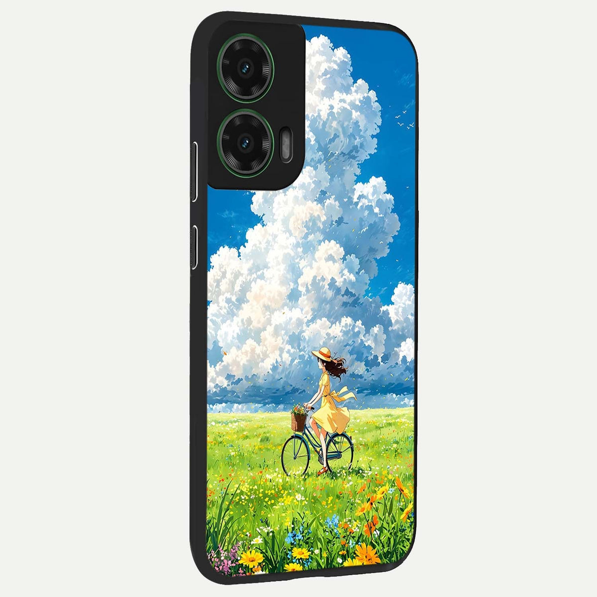  Breezy Meadow Ride back cover For Moto G35 slim fit glass case with vibrant aesthetic design
