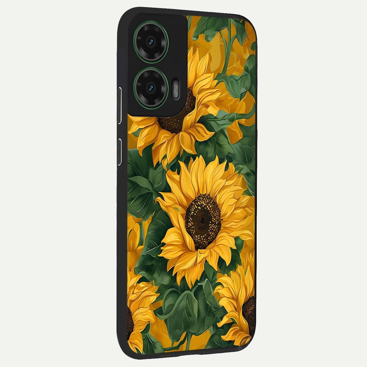  Bright Sunflower Bloom back cover For Moto G35 slim fit glass case with vibrant aesthetic design