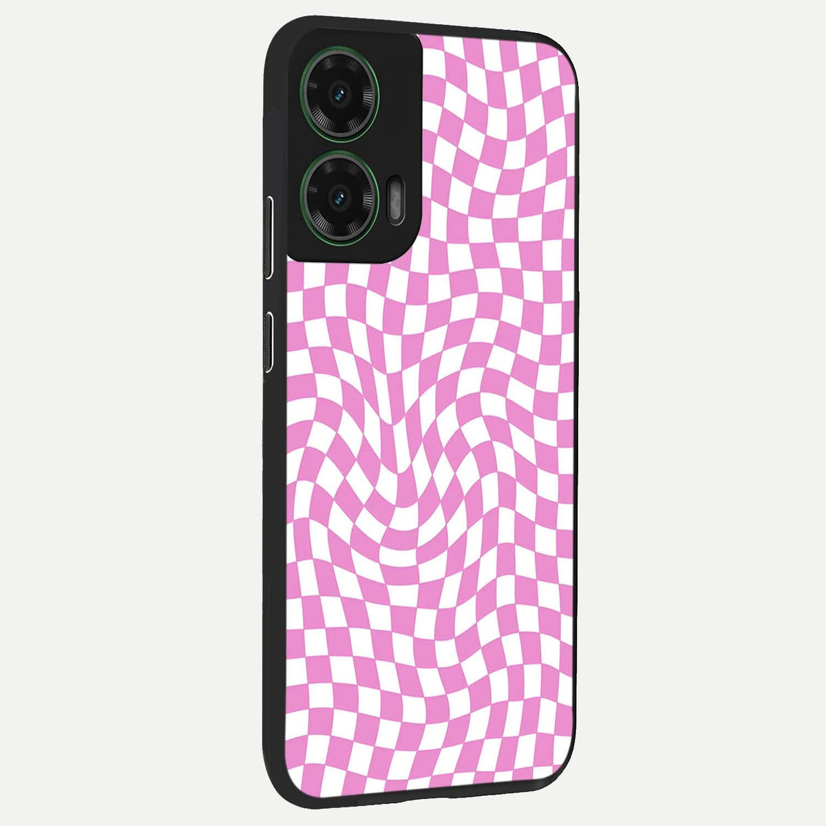  Bubblegum Check Wave back cover For Moto G35 slim fit glass case with vibrant aesthetic design