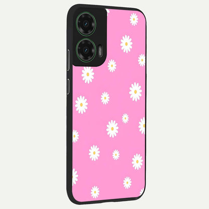  Bubblegum Daisy Pop back cover For Moto G35 slim fit glass case with vibrant aesthetic design