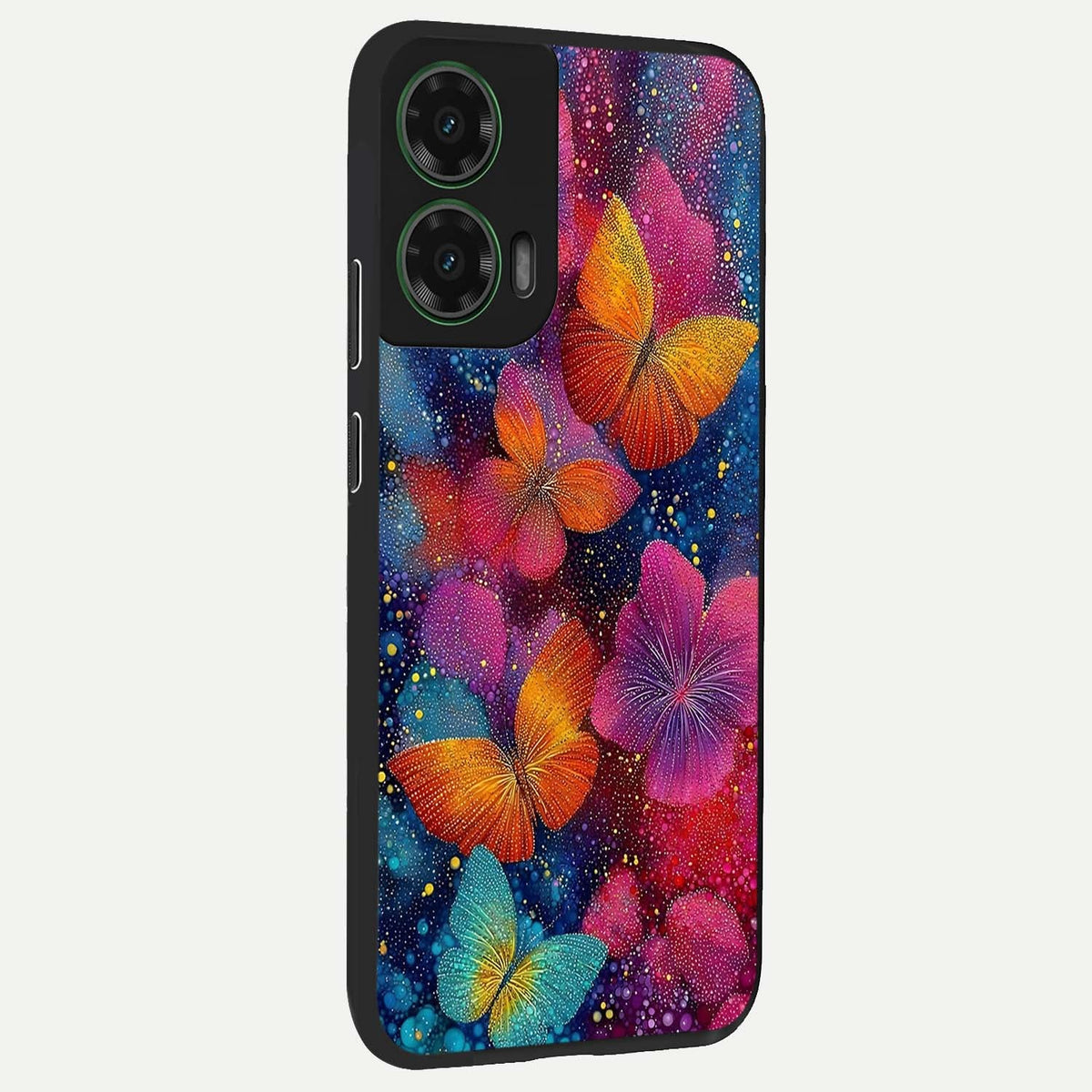  Butterfly Dream Mist back cover For Moto G35 slim fit glass case with vibrant aesthetic design
