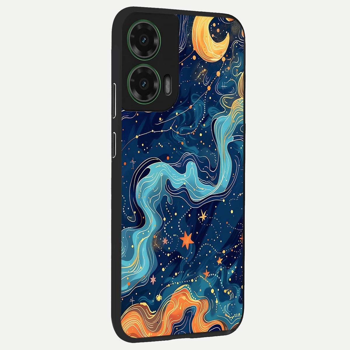  Celestial Dream Flow back cover For Moto G35 slim fit glass case with vibrant aesthetic design