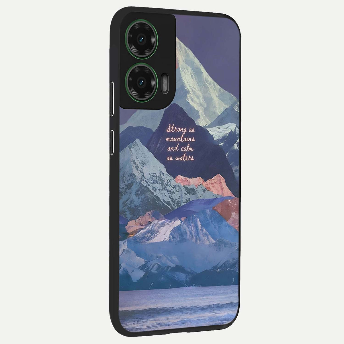 Celestial Mountain Calm back cover For Moto G35 slim fit glass case with vibrant aesthetic design