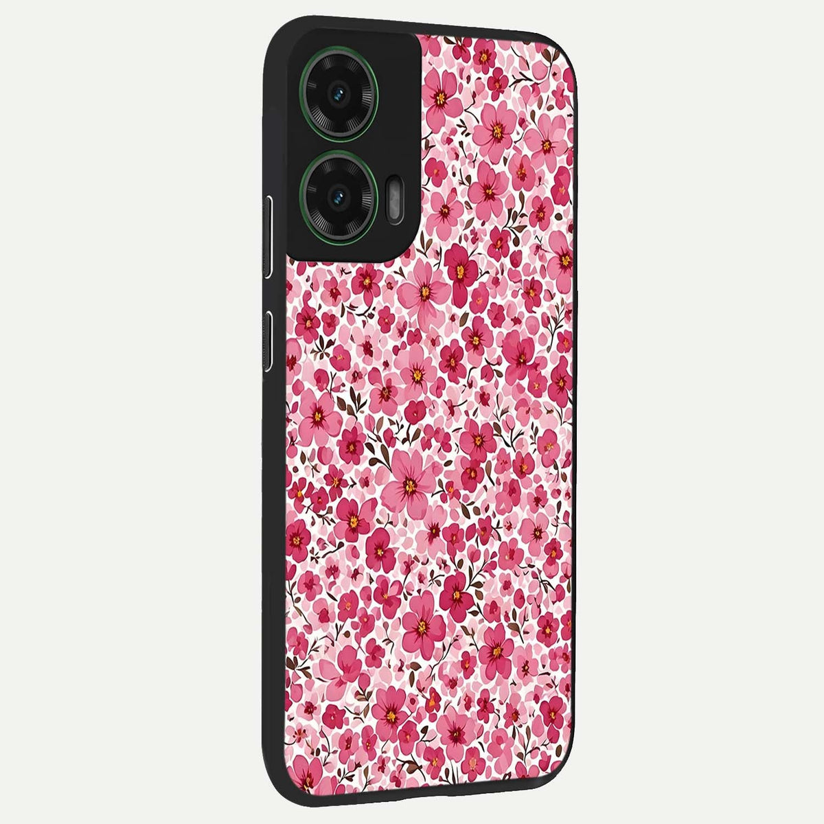  Cherry Blossom Charm back cover For Moto G35 slim fit glass case with vibrant aesthetic design