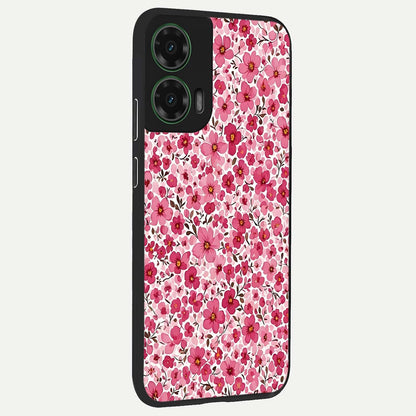  Cherry Blossom Charm back cover For Moto G35 slim fit glass case with vibrant aesthetic design
