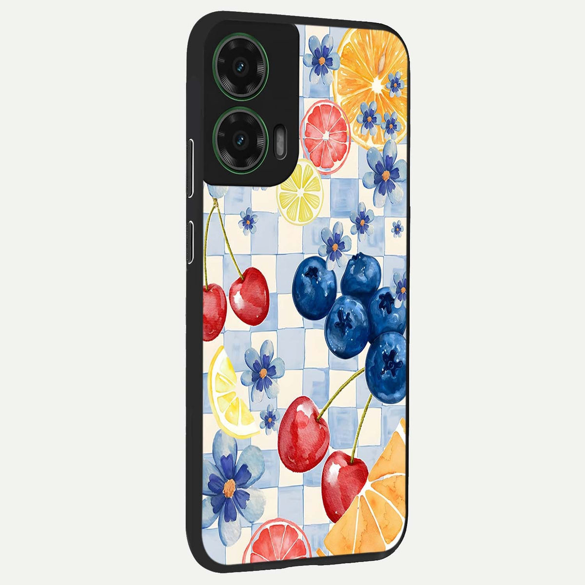  Citrus Bloom Joy back cover For Moto G35 slim fit glass case with vibrant aesthetic design