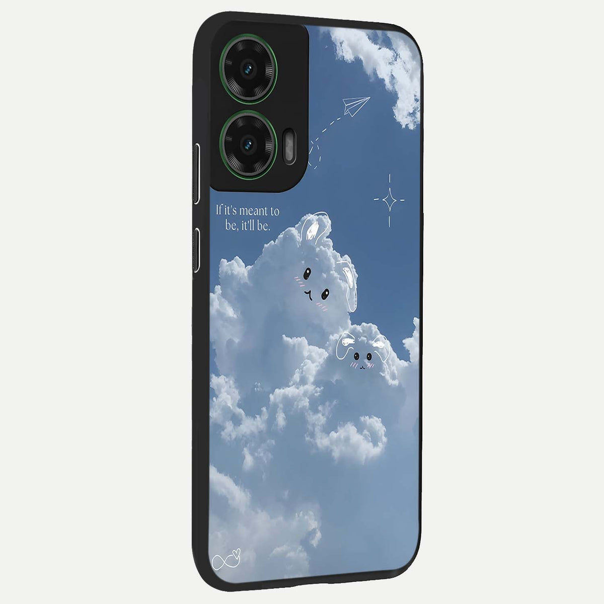  Cloud Bunny Dreams back cover For Moto G35 slim fit glass case with vibrant aesthetic design