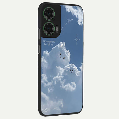  Cloud Bunny Dreams back cover For Moto G35 slim fit glass case with vibrant aesthetic design
