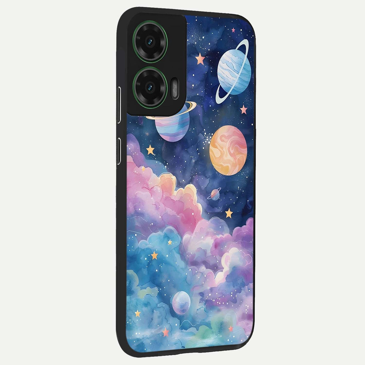  Cosmic Planet Dreams back cover For Moto G35 slim fit glass case with vibrant aesthetic design