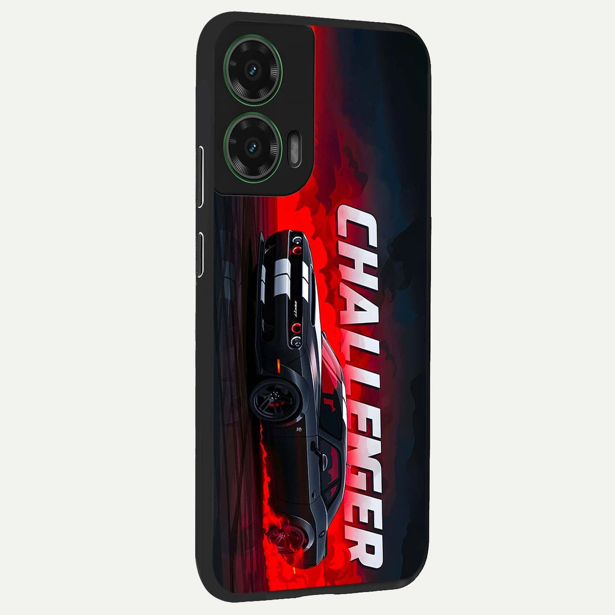  Crimson Challenger Fury back cover For Moto G35 slim fit glass case with vibrant aesthetic design