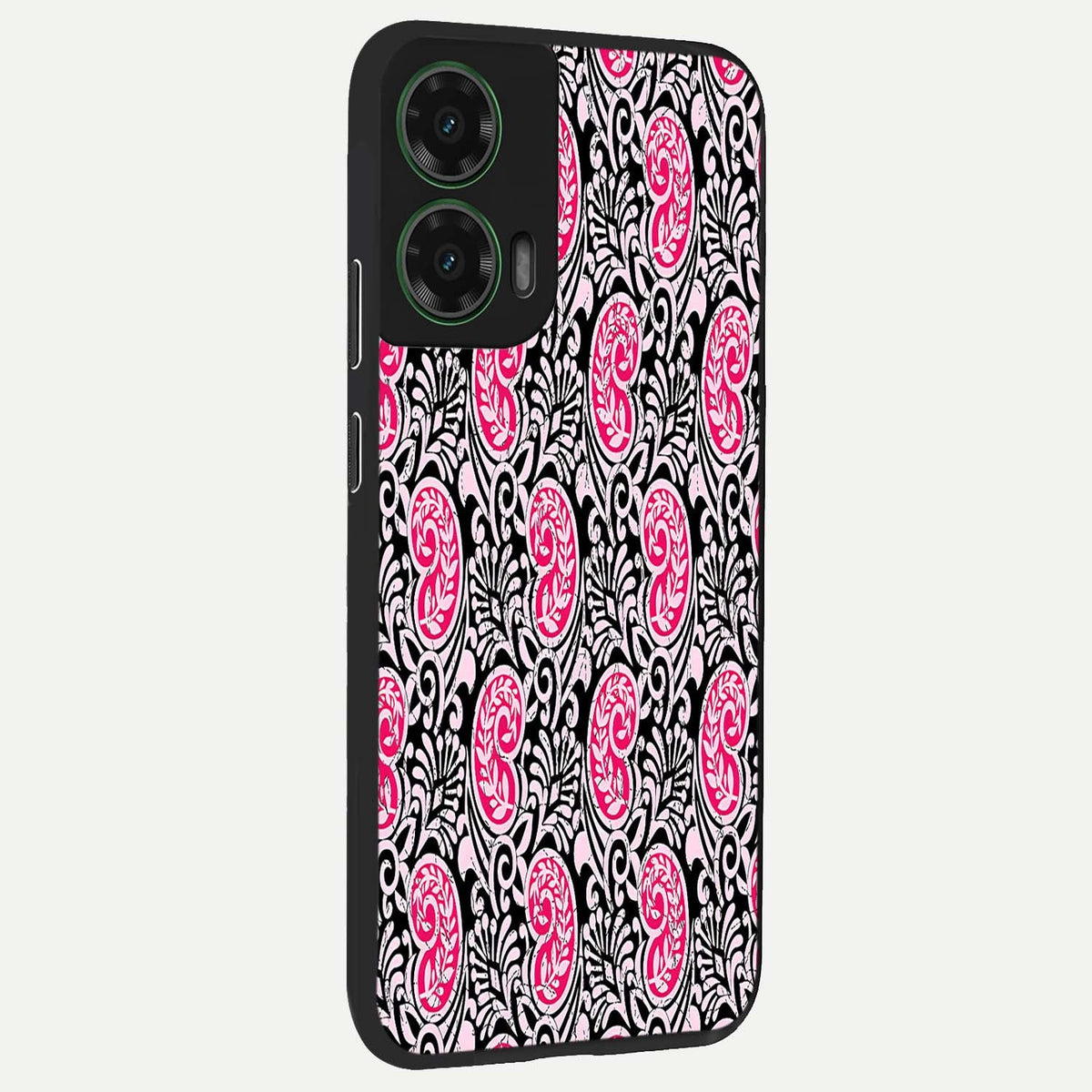  Crimson Paisley Charm back cover For Moto G35 slim fit glass case with vibrant aesthetic design