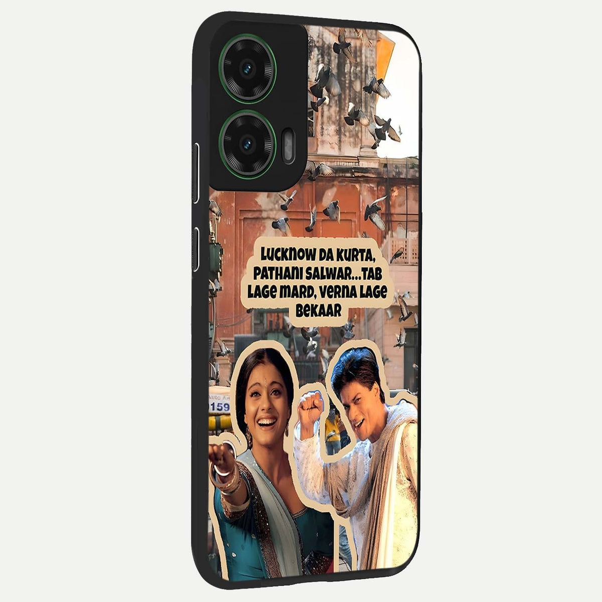  Desi Retro Vibes back cover For Moto G35 slim fit glass case with vibrant aesthetic design