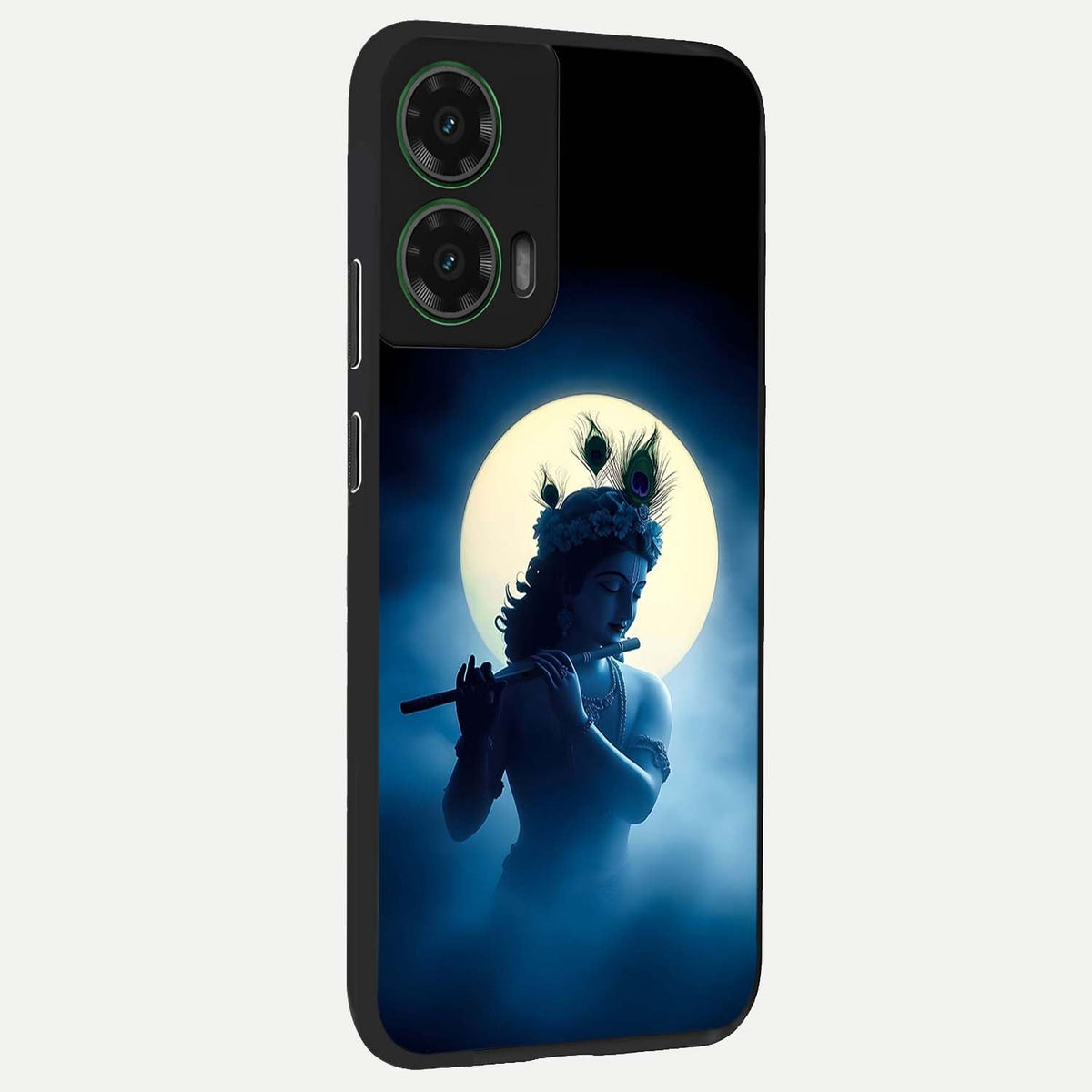  Divine Moon Flute back cover For Moto G35 slim fit glass case with vibrant aesthetic design