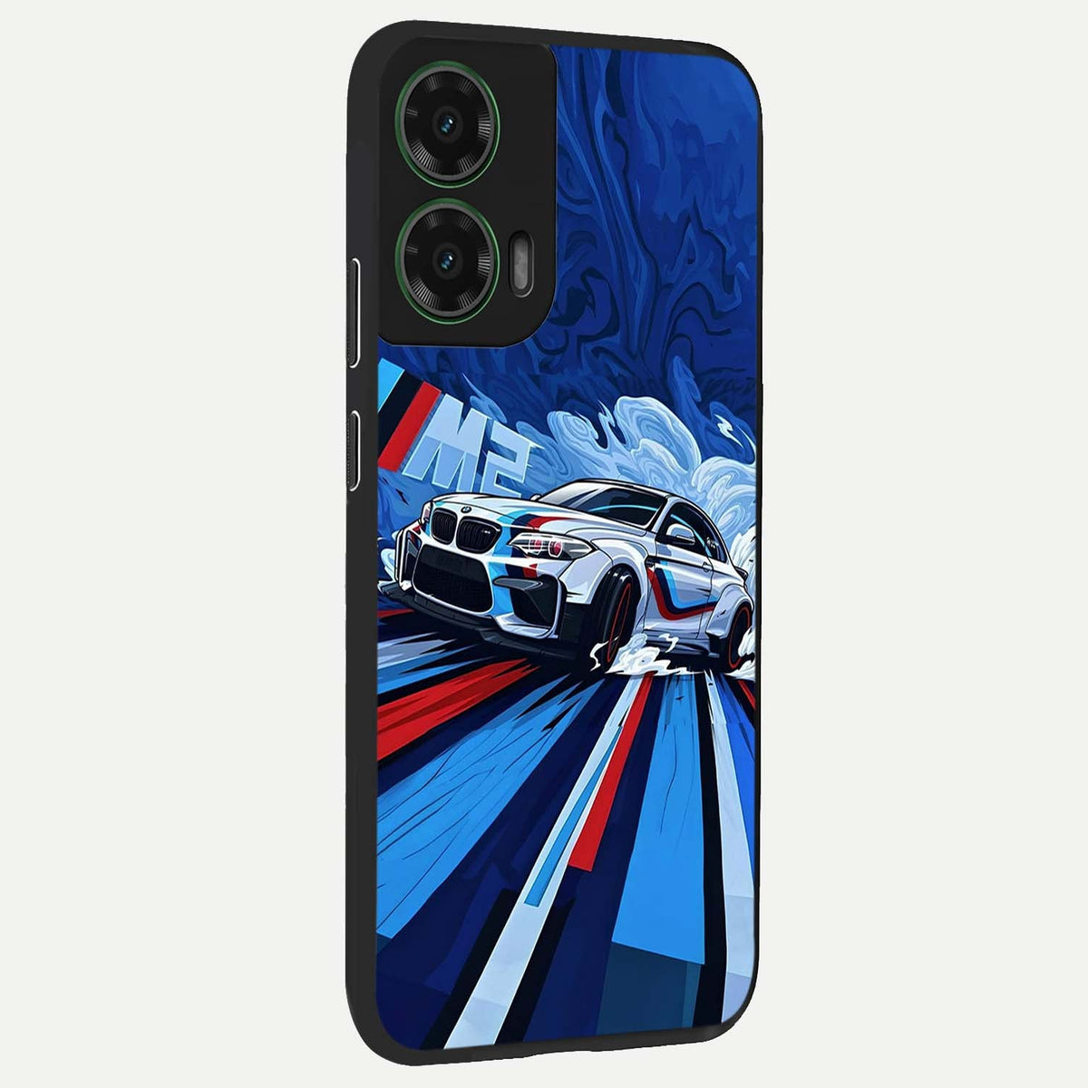  Drift Power Rush back cover For Moto G35 slim fit glass case with vibrant aesthetic design