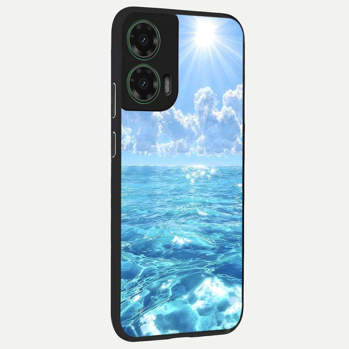  Endless Ocean Horizon back cover For Moto G35 slim fit glass case with vibrant aesthetic design