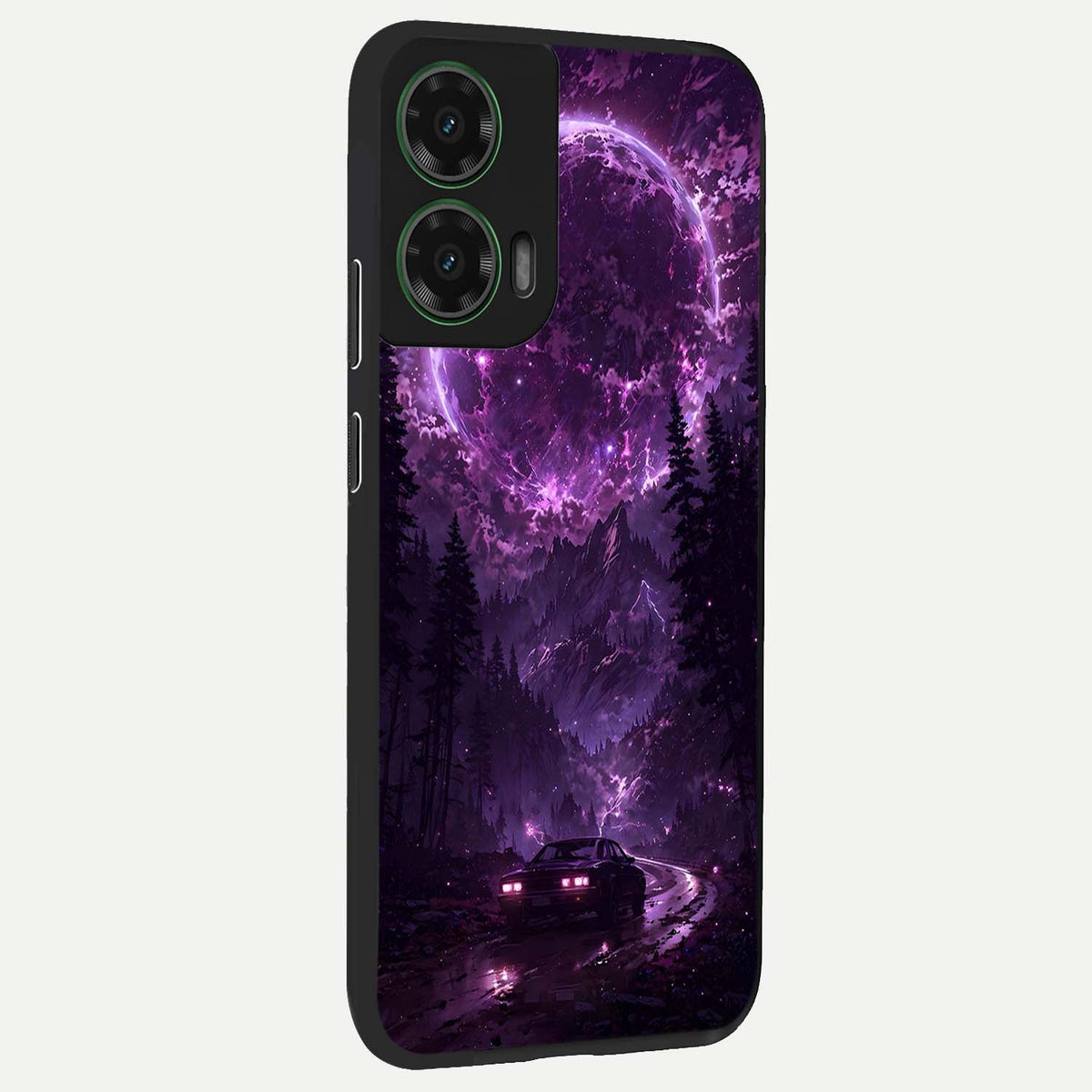  Eternal Cosmic Drive back cover For Moto G35 slim fit glass case with vibrant aesthetic design