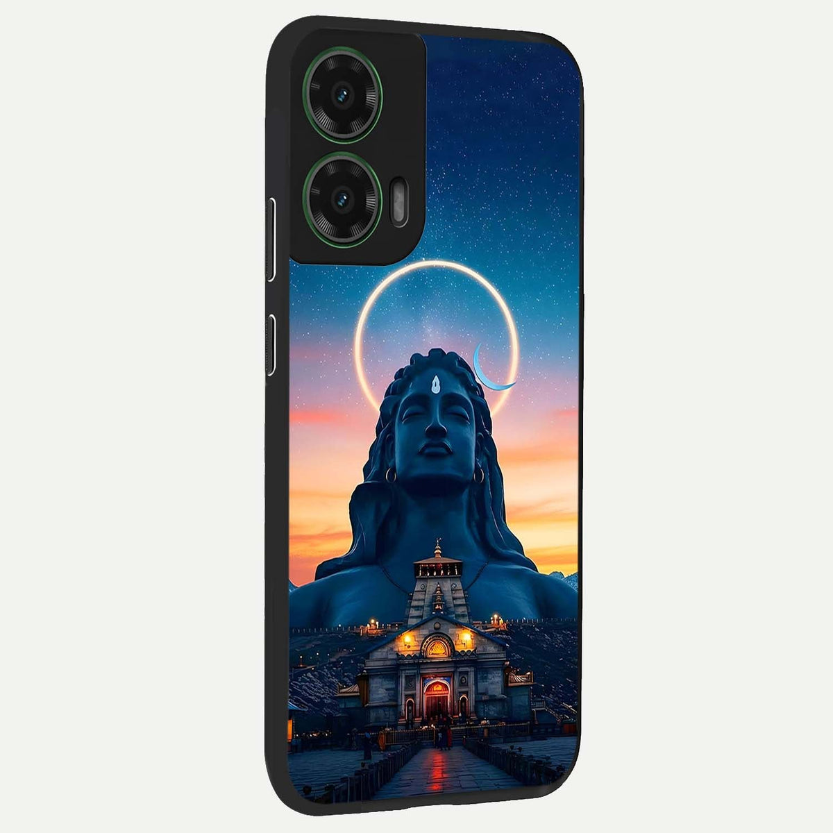  Eternal Shiva Aura back cover For Moto G35 slim fit glass case with vibrant aesthetic design