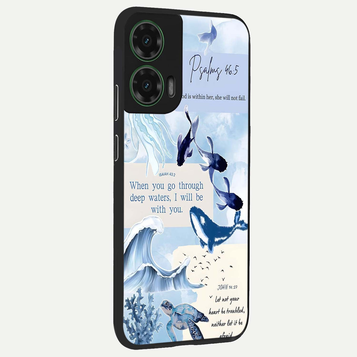  Faithful Ocean Promise back cover For Moto G35 slim fit glass case with vibrant aesthetic design