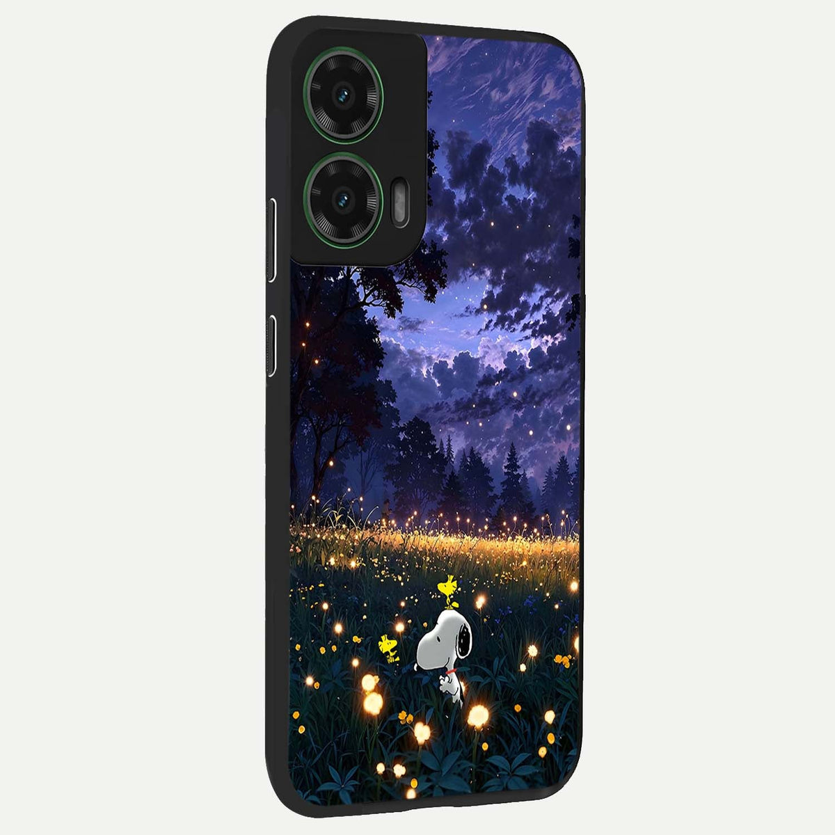  Firefly Meadow Magic back cover For Moto G35 slim fit glass case with vibrant aesthetic design