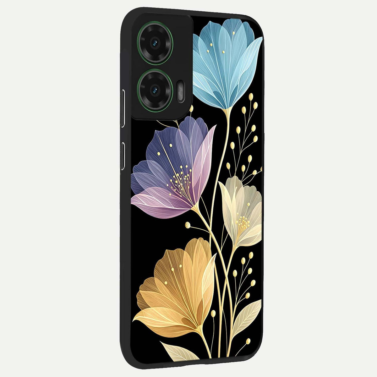  Flower Bloom Glow back cover For Moto G35 slim fit glass case with vibrant aesthetic design
