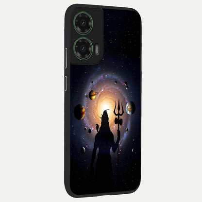  Galactic Shiva Vision back cover For Moto G35 slim fit glass case with vibrant aesthetic design