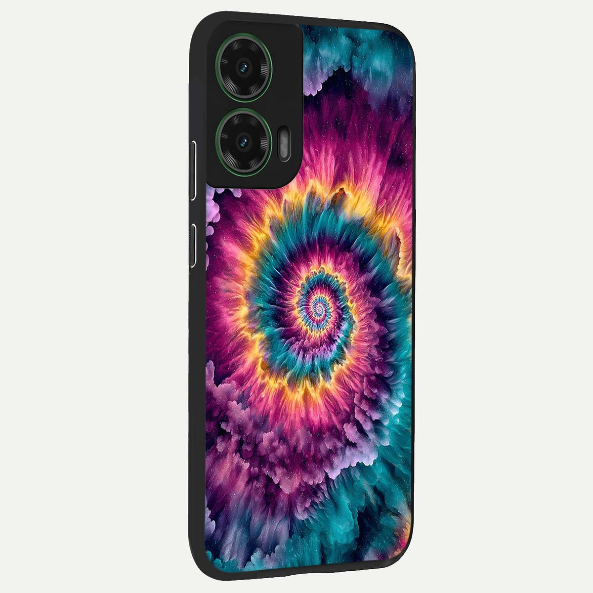  Galactic Spiral Burst back cover For Moto G35 slim fit glass case with vibrant aesthetic design