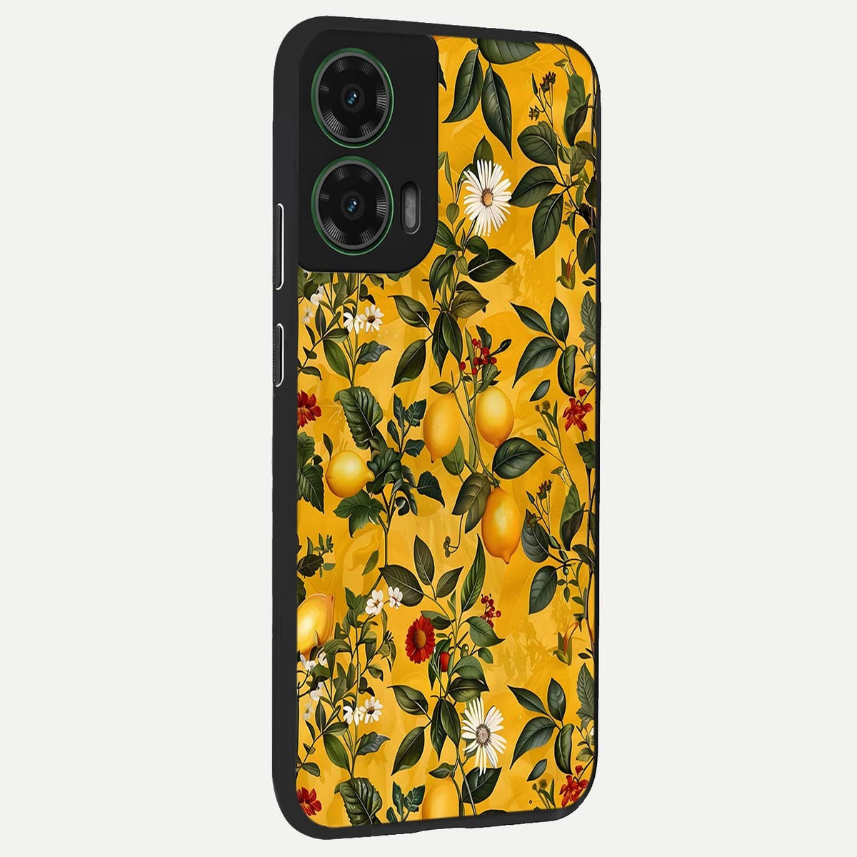  Golden Lemon Field back cover For Moto G35 slim fit glass case with vibrant aesthetic design