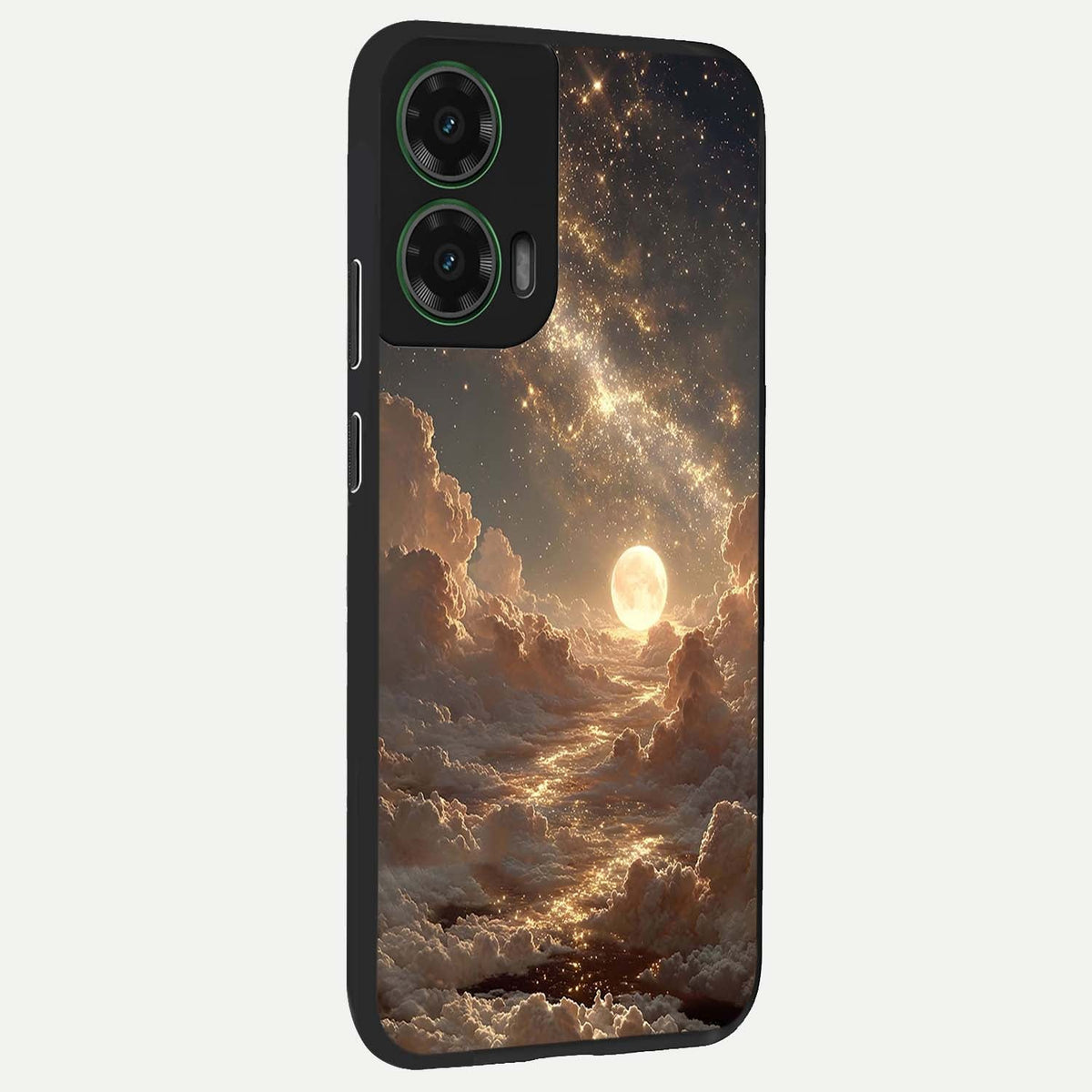  Golden Sky Dream back cover For Moto G35 slim fit glass case with vibrant aesthetic design