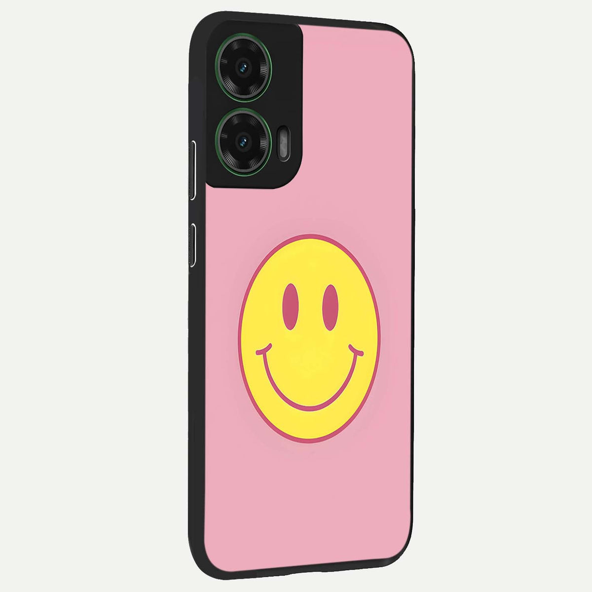  Happy Pink Mood back cover For Moto G35 slim fit glass case with vibrant aesthetic design